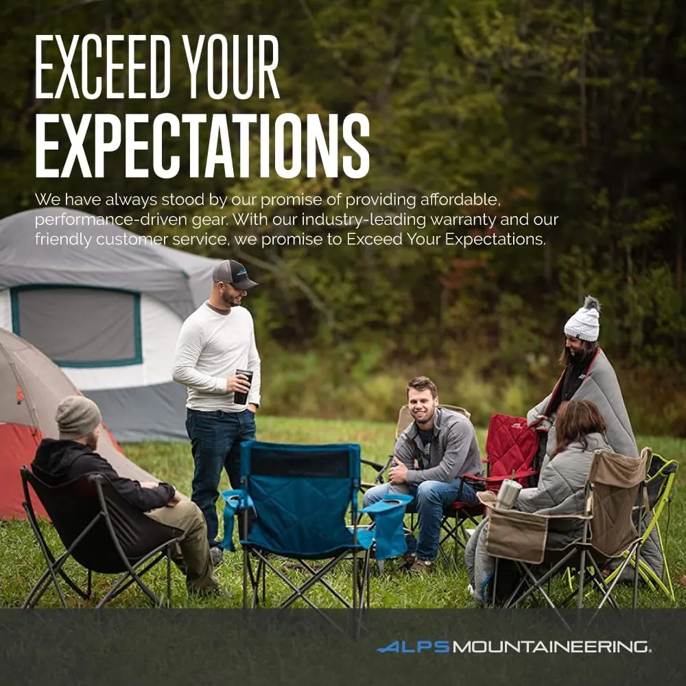 ALPS Mountaineering King Kong Camping Chairs for Adults with Mesh Cup Holders and Pockets, Built Durable and Reliable with Compact Foldable Steel Frame
