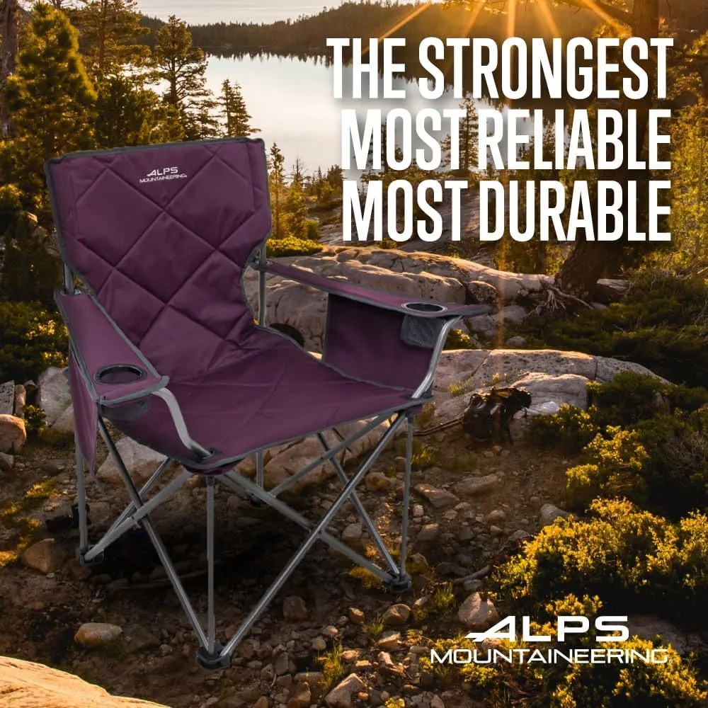 ALPS Mountaineering King Kong Camping Chairs for Adults with Mesh Cup Holders and Pockets, Built Durable and Reliable with Compact Foldable Steel Frame