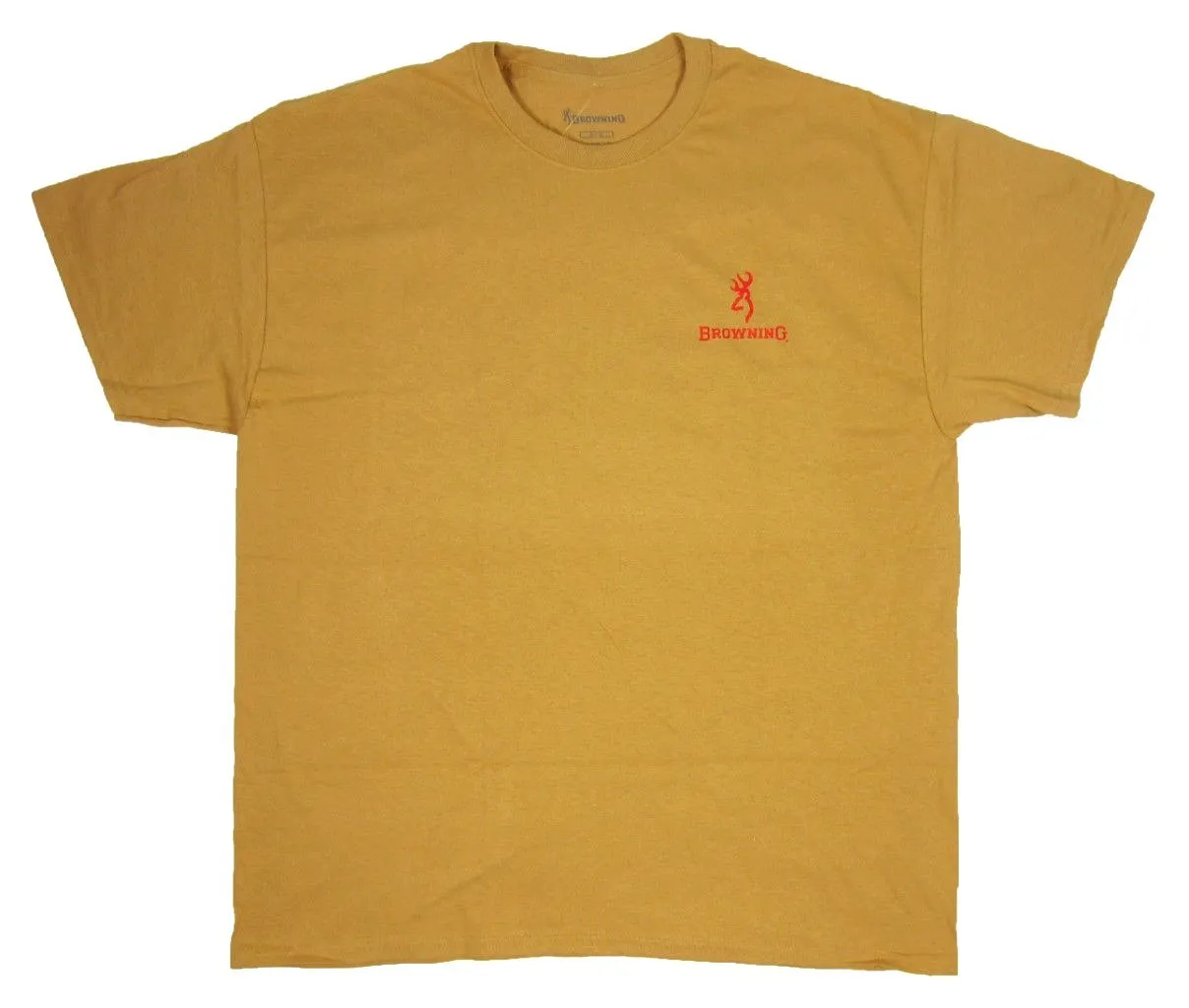 Browning Men's Buckmark Barn Wood Short Sleeve Old Gold T-Shirt, X-Large