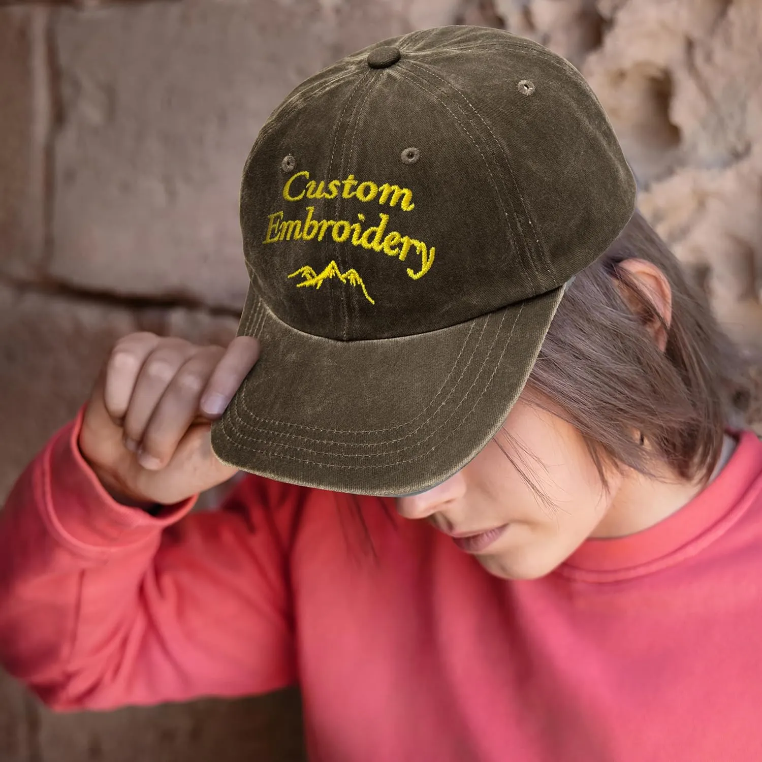 Custom Embroidered Hats, Personalized Embroidery Baseball Caps Add Your Logo Text Gift for Men Women