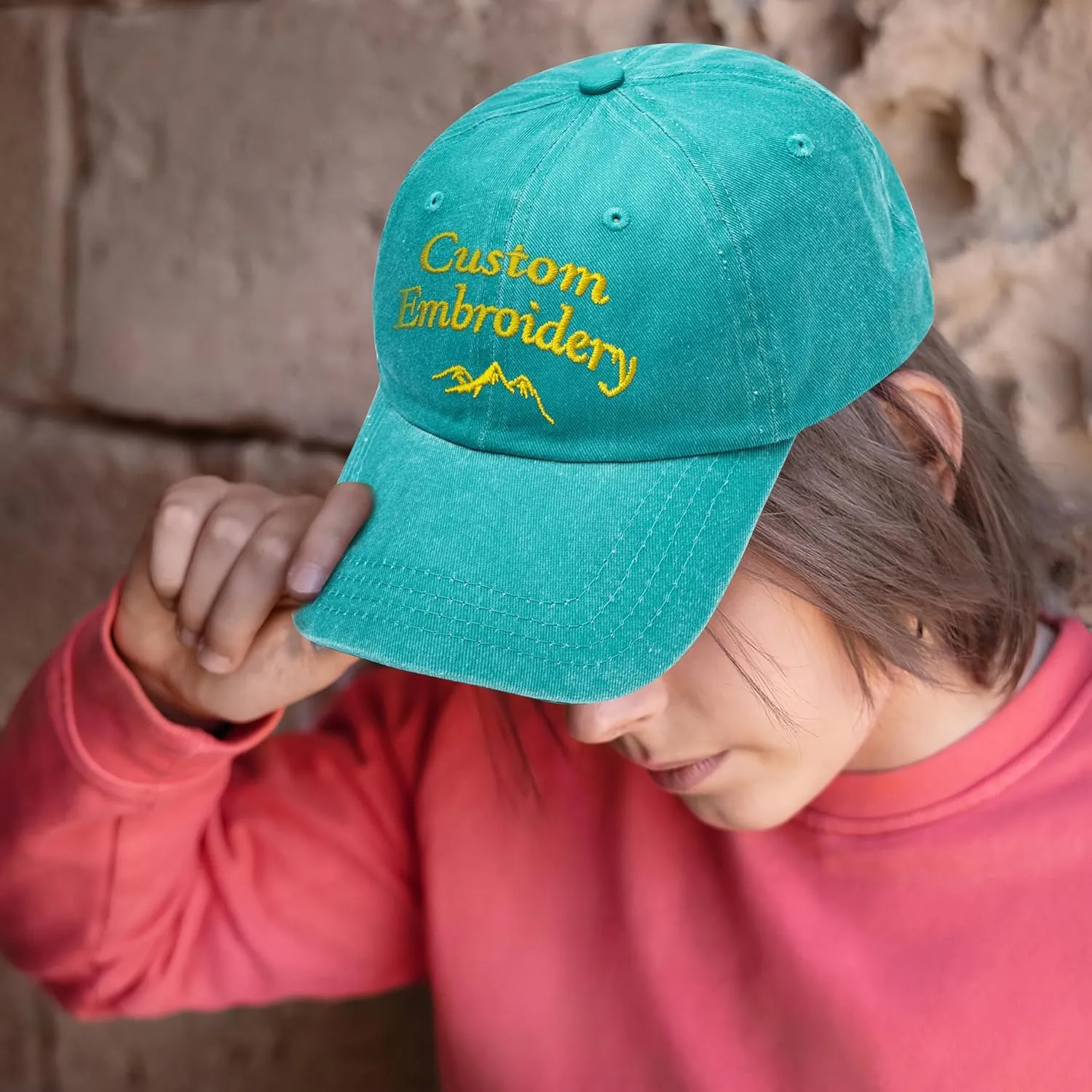 Custom Embroidered Hats, Personalized Embroidery Baseball Caps Add Your Logo Text Gift for Men Women