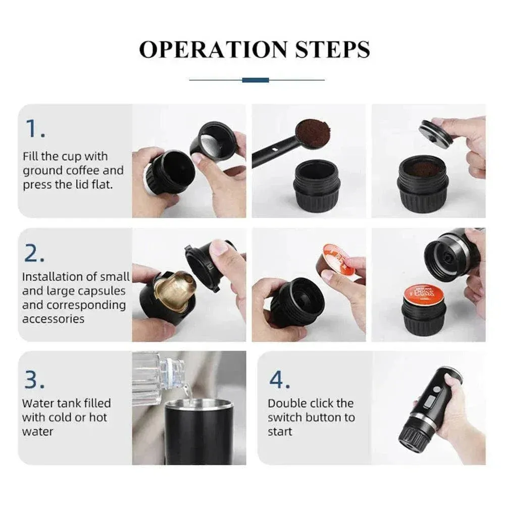 Portable Coffee Maker Espresso Machine Mini For Large And Small Capsules Fully Auto